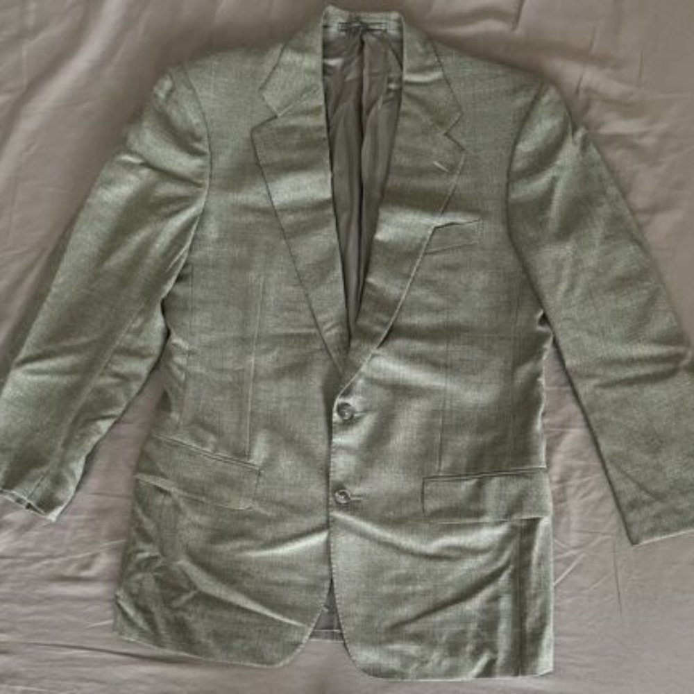 Men's Ermenegildo Zegna Blazer Sport Coat Jacket Size 38S Gray Striped Wool Vtg